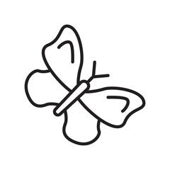 Single outline icon of a butterfly, designed with editable stroke. Suitable for garden, nature, or peaceful insect themes.