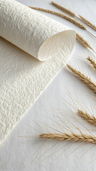 wheat ears on white background
