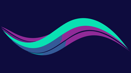 gradient curved wave lines central glow purple