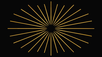 graphic radial lines center black gold