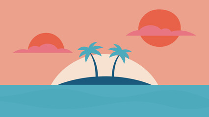 Sunset Sky Lagoon Reflection Minimalist