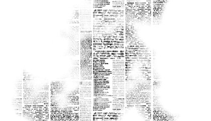 Obraz premium Overlay old white newspaper paper grunge vintage background. Grunge halftone style