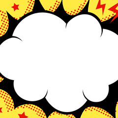 Cloud cartoon effect speech bubble design element