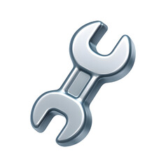 3D Wrench Icon for Tools and Repair Concepts

