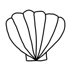 Shell clamps doodle style design element