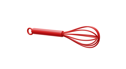 Red Kitchen Whisk Cooking Baking Food Preparation Utensil 3D Icon Transparent Tool