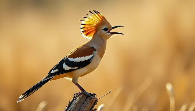 Hoopoe calling with unique trill