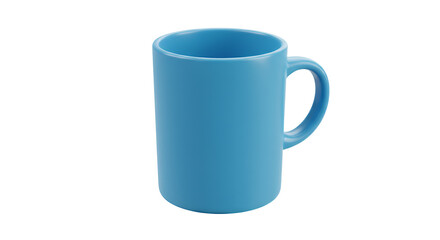 Blank Simple Light Blue Ceramic Mug Isolated Transparent Background