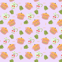 seamless background with food