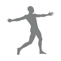 Silhouette of male body, spreading one's arms wide

