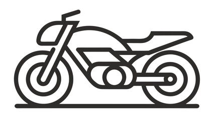Fototapeta premium NEW motorcycle icon, motorcycle silhouette vector illustration-simple silhouette illustration of motorcycle, perfect for motorcycle logo icon vactor line art illustration, on white background. 