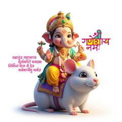 AI Generated Illustration for Happy Ganesh Chaturthi Festival for Invitation, Poster, Social Media Post Design Background