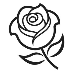  Rose flower isolatedrose flower, floral vintage  nature  leaf  art  decoration  ornament  pink blossom  plant  roses  love  beauty icon vactor line art illustration, on white background.