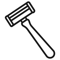 Man and  weMen  shaving triple razor isolated. solated, tool razor  shaving  blade icon vactor line art illustration, on white background.