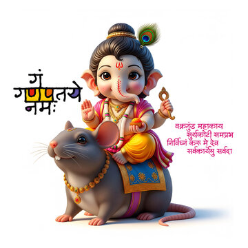 AI Generated Illustration for Happy Ganesh Chaturthi Festival for Invitation, Poster, Social Media Post Design Background