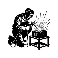welder working with welding torch