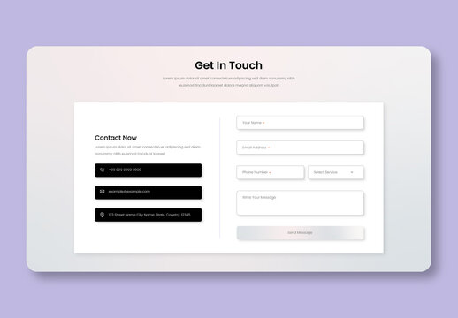 Contact Page UI Kit Design