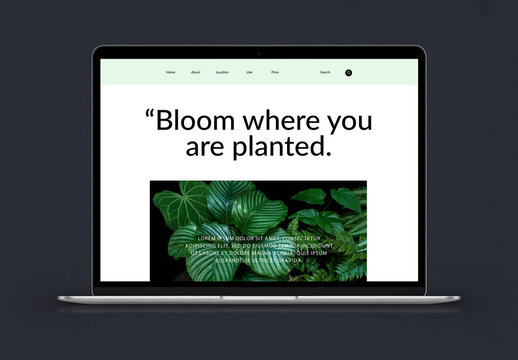 Simple Front View Computer Screen Mockup