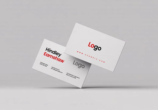 Top View Business Cards Mockup