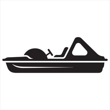 Pedal Boat Silhouette Icon Vector