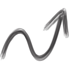 arrows handdrawn brush style. growth arrow curved shape textured icon symbol vector illustration