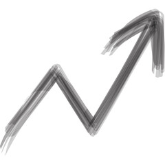 arrows handdrawn brush style. growth arrow shape textured icon symbol vector illustration