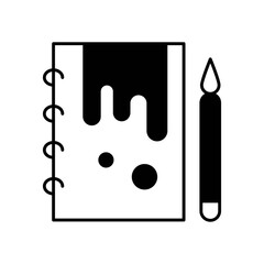 Painting Book Fill Icon: Art & Creative Coloring Activity Symbol