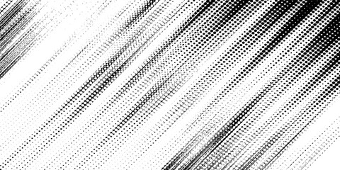 Vector black and white halftone gradient banner, texture template made of lines, grunge graphic backdrop, texture vector background template.