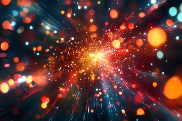 Fototapeta premium • Vibrant stars flicker around a perfectly dark singularity 