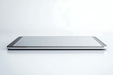 A side view of a tablet with a blank display