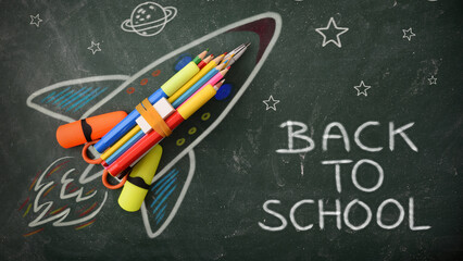 Chalkboard Back-to-School Elements: Educational Design with Stationery Patterns for School Events​

