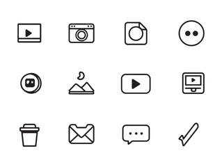 Fototapeta premium Share Button Ultra Minimalist 2D Line Set Four