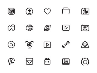 Share Button Ultra Minimalist 2D Line Set Three