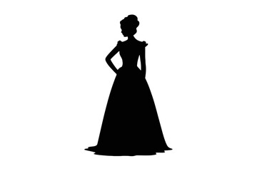 Elegant Woman in Ball Gown silhouette formal