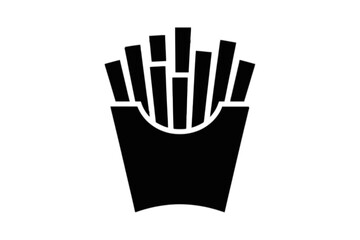 Fototapeta premium French Fries Silhouette fast food snack