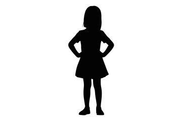 Fototapeta premium Girl Standing Confidently child silhouette