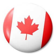 Canada flag png round badge, transparent background