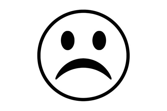 Naklejki Sad Face Silhouette emoji emoticon