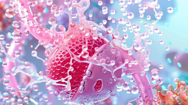 Illustration of kidney cells engaged in filtration, high detail, medical accuracy, nephron anatomy