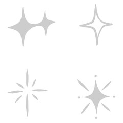 Gray png sparkles galactic doodle sticker
