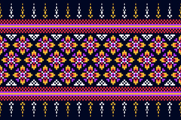Pixel Art Geometric Fabric Seamless Pattern