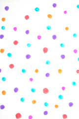 Polka Dot Spotty Circle Spots In Childrens  Felt Tip Pen Rainbow Background