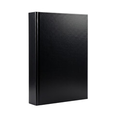 Black binder folder with smooth surface on white background, concept of layouts on transparent background  