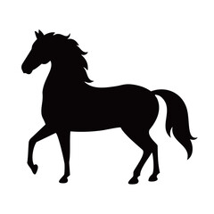 Silhouette of horse, walk

