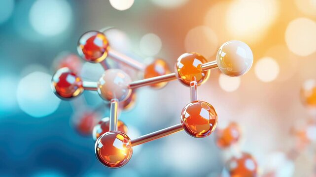 Molecular view of unsaturated lipids supporting cardiovascular health, vibrant 3D concept, science and wellness focus
