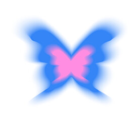 PNG Vibrant ethereal butterfly silhouette on transparent background
