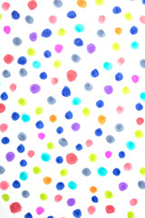 Polka Dot Spotty Circle Spots In Childrens  Felt Tip Pen Rainbow Background