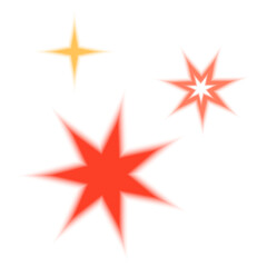 Fototapeta premium PNG Colorful starburst design elements on transparent background