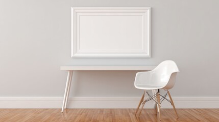 Modern minimalist room mockup with white furniture