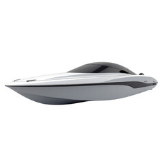 High-speed hydrofoil boat with sleek design isolated on an empty plain background
